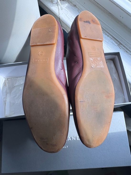 Everlane Burgundy Leather Ballet Flats Day Glove - Picture 6 of 6